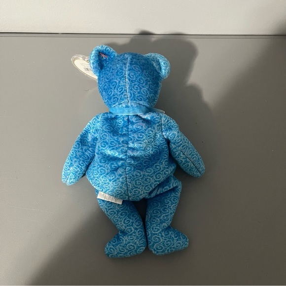 Ty Beanie Baby Retired "Classy" Blue Teddy Bear 2001 - Picture 3 of 8